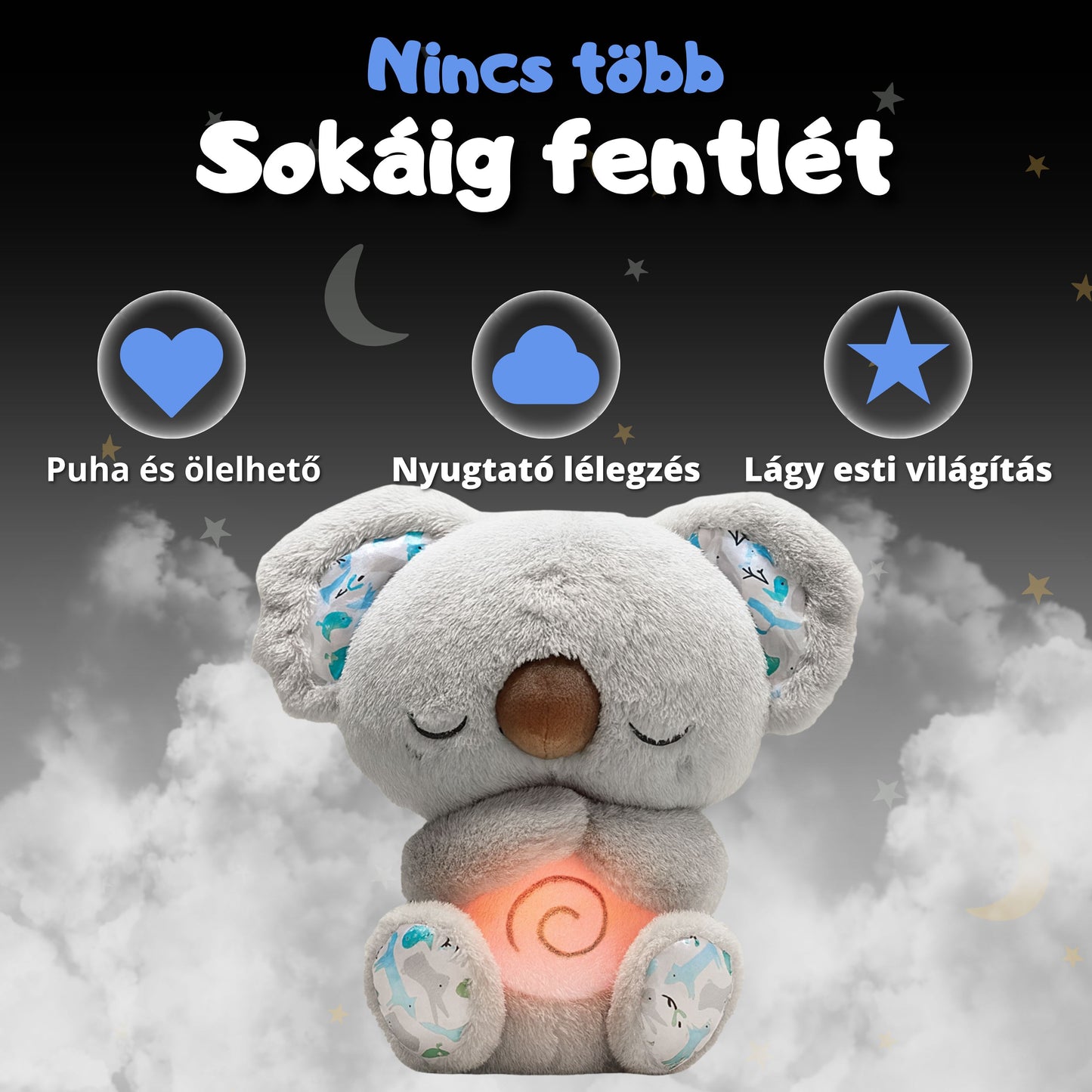 Alvást segítő plüss koala